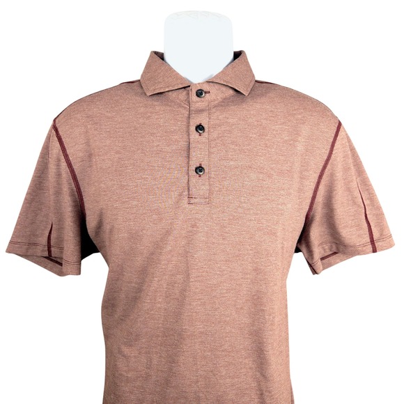 lululemon athletica Other - Lululemon Evolution Polo Shirt Mens Large Heathered Terracotta Short Sleeve Logo